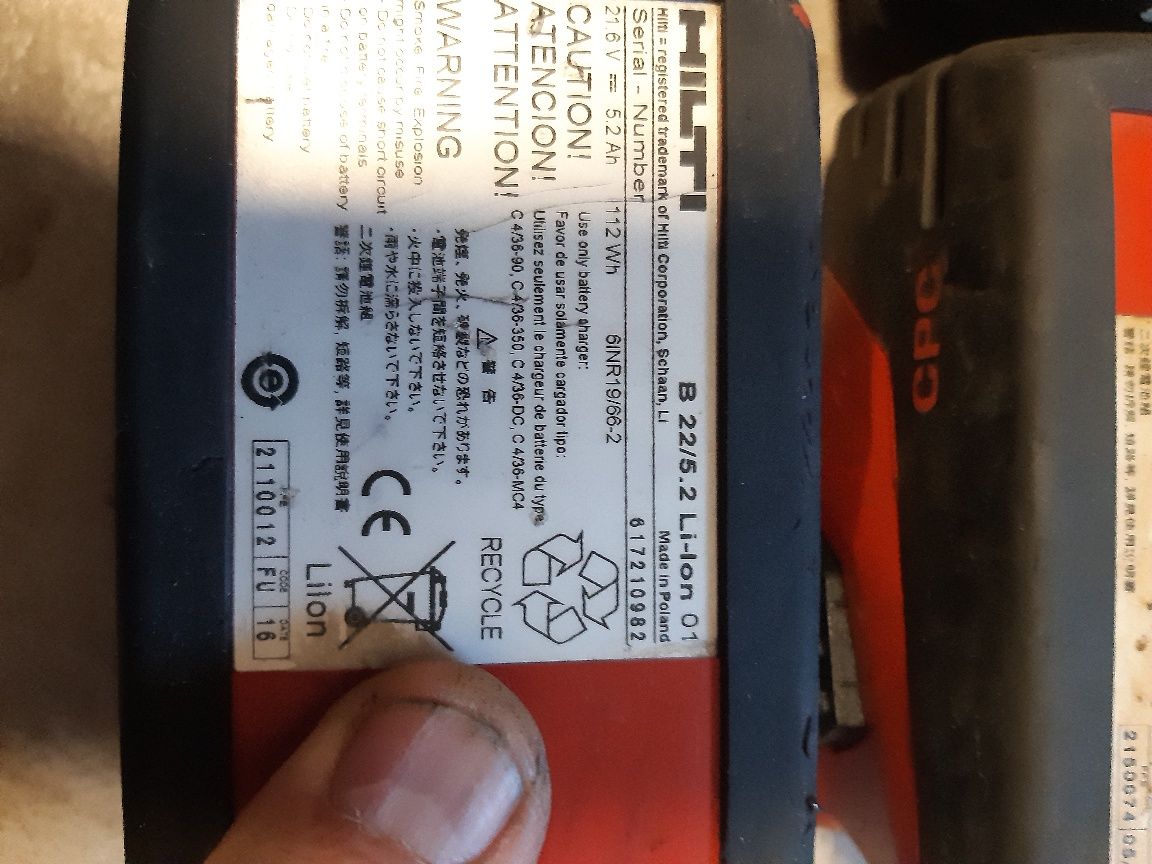 Acumulatori Hilti 22V cu 5.2A