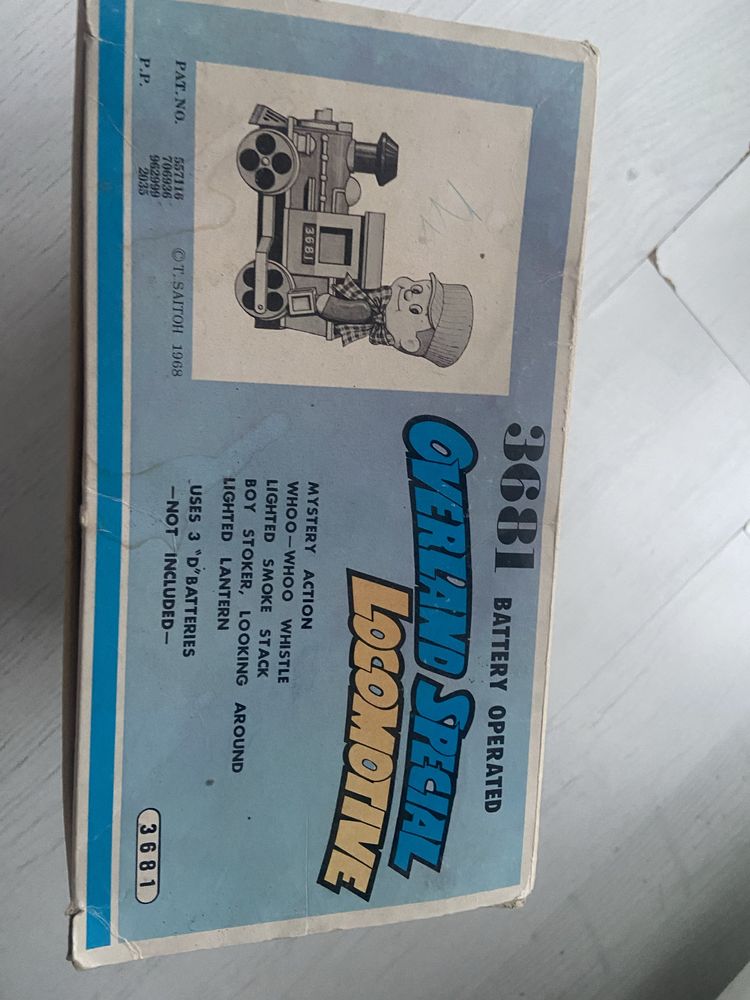 Ретро соц метално влакче, локомотив от 1968 на батерии, vintage Saitoh