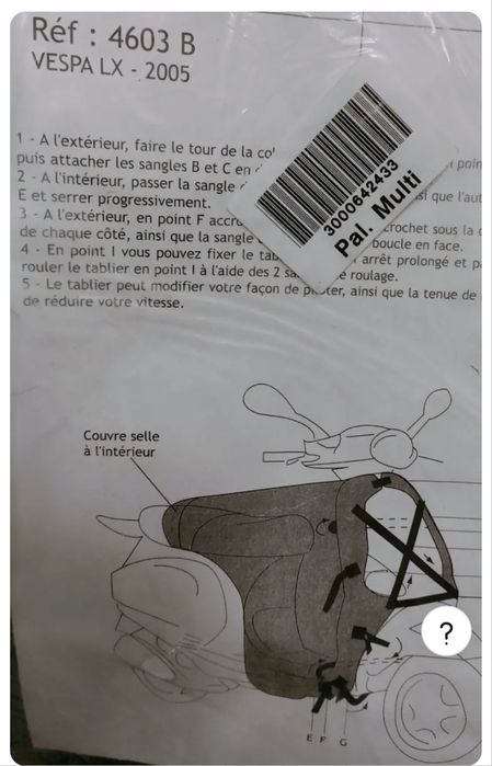 Bagster Покривало(престилка) за крака за Vespa LX 05/06