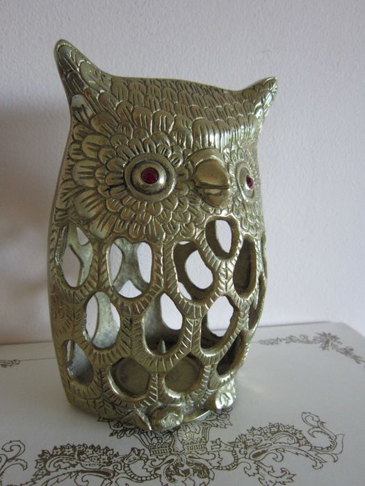 cadou rar  bronz masiv  Feng Shui Bufnita Franta 1960