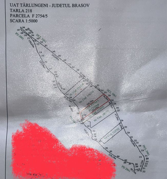Teren 7300mp Valea Zizinului tarlungeni