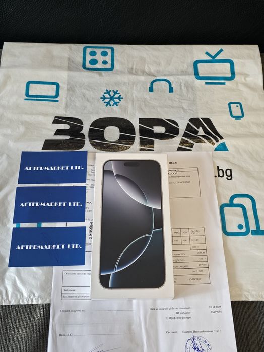 ЗАПЕЧАТАН 256GB iPhone 16 Pro Max Зора Гаранция 2027г. White