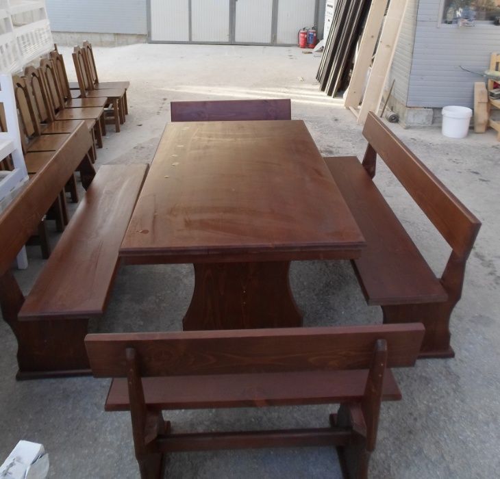 Дървени маси и пейки,столове по поръчка