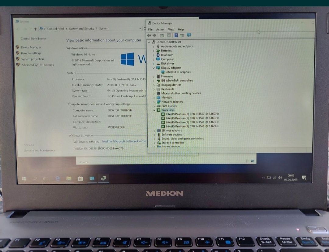 Laptop Medion Celeron Quad Core