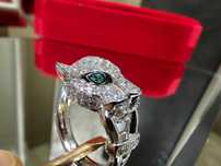 CARTIER Panthere de Cartier White Gold Paved Head Diamonds Пръстен