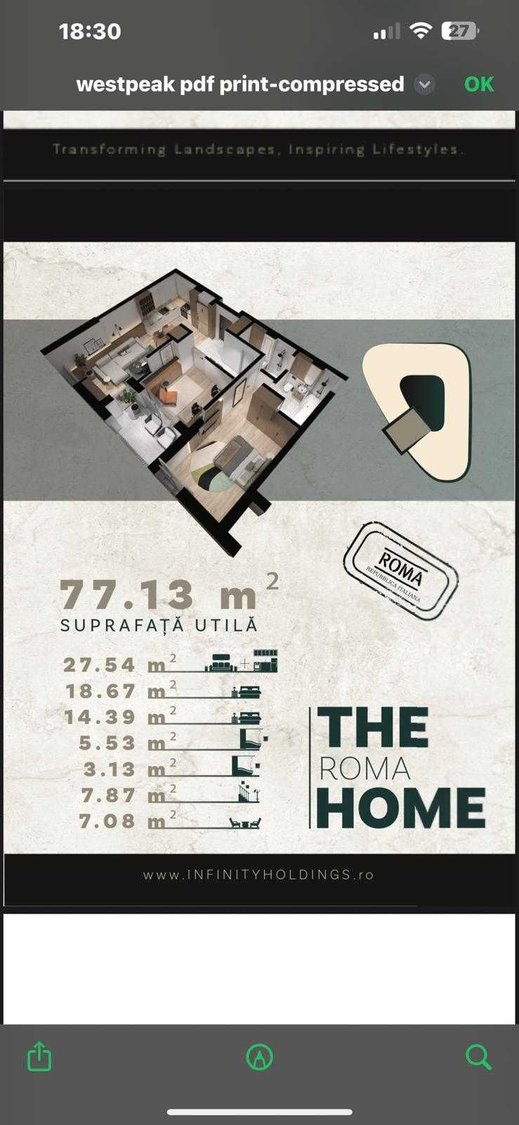 Apartament  3 camere WEST PEAK