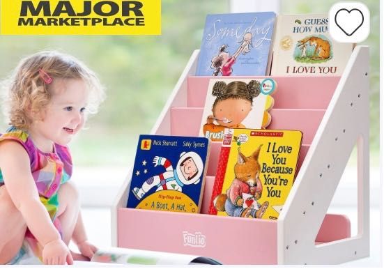 Vand raft de carti Montessori roz