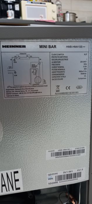 Frigider mini bar Heiner HMB-HM41SE++ ,41L,argintiu