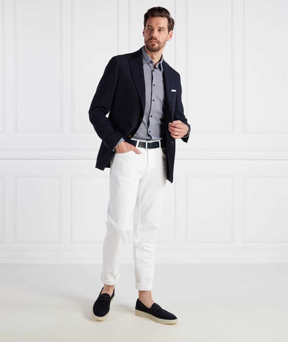 Sacou blazer slim 52 XL premium Oscar Jacobson lana respirabila moale