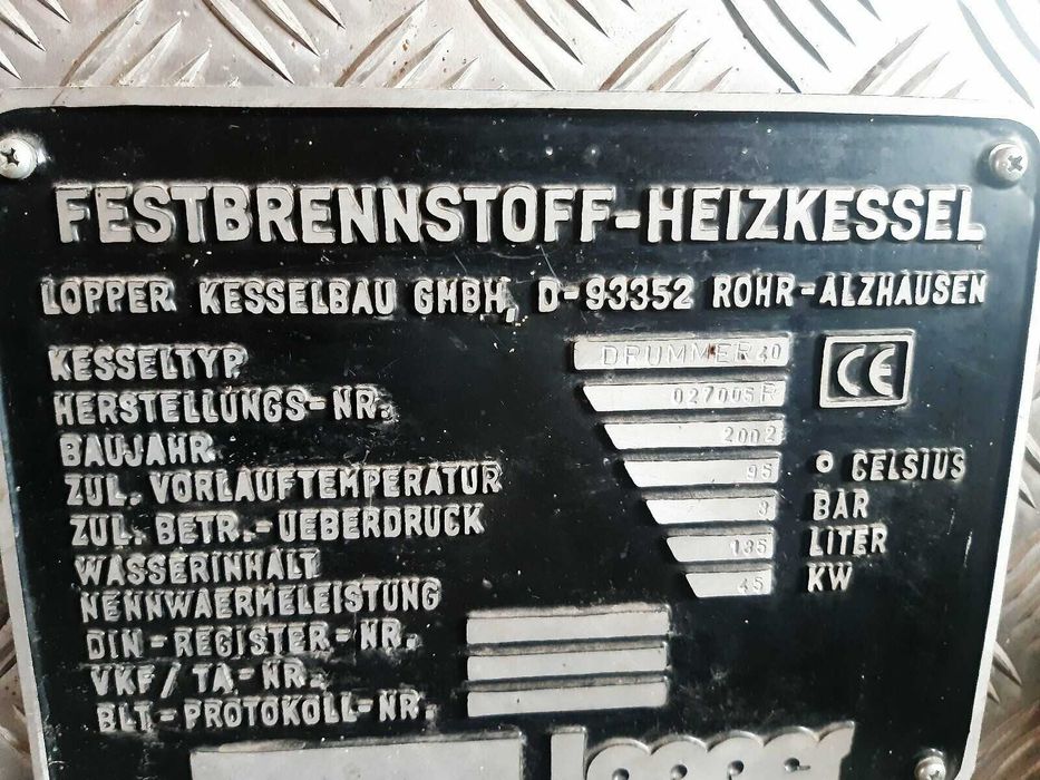 Lopper 45 kW cazan gazeificare lemn (1 cm grosime tablă!) – Germania