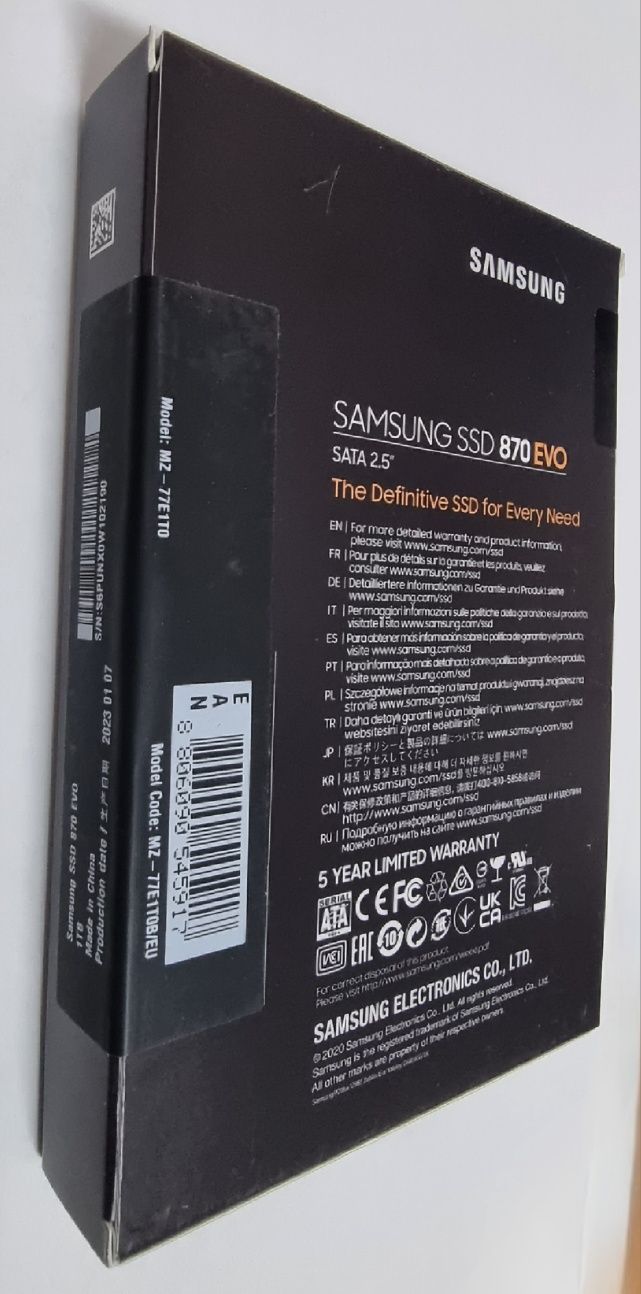 Solid-State Drive (SSD) SAMSUNG 870 EVO, 1TB, SATA3, 2.5", MZ-77E1T0B/