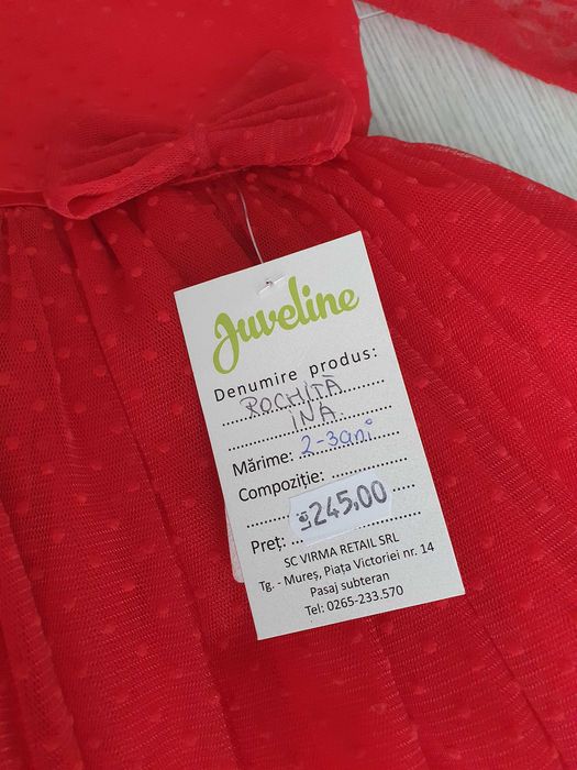Rochita rosie Juveline, 2-3 ani, NOUA cu eticheta!