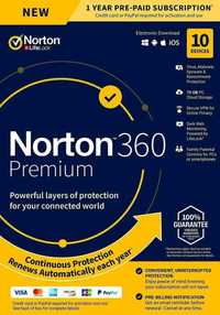 NORTON Security Premium 2023 10 Devices 1 Year | Multi-Device + VPN