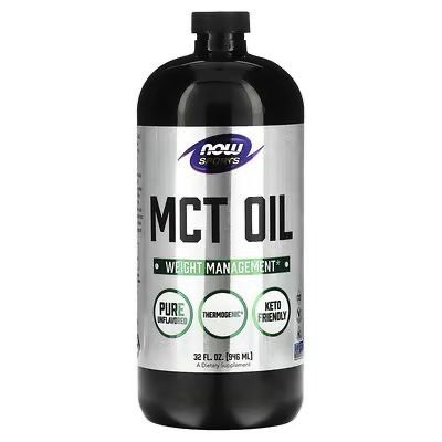 Спортивное масло MCT 946мл NOW  Sports, MCT Oil из Америки