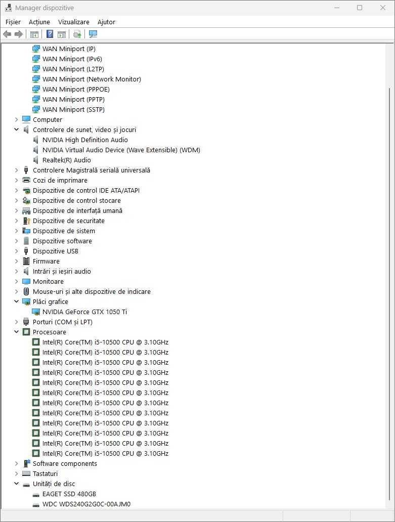 PC gaming nou, Cpu HexaCore i5 10500 la 4,5Ghz, 16 GB ddr4, Gtx 1050Ti