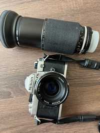 Nikon FM cu obiectiv 50mm f1.8 si 70-210 f4