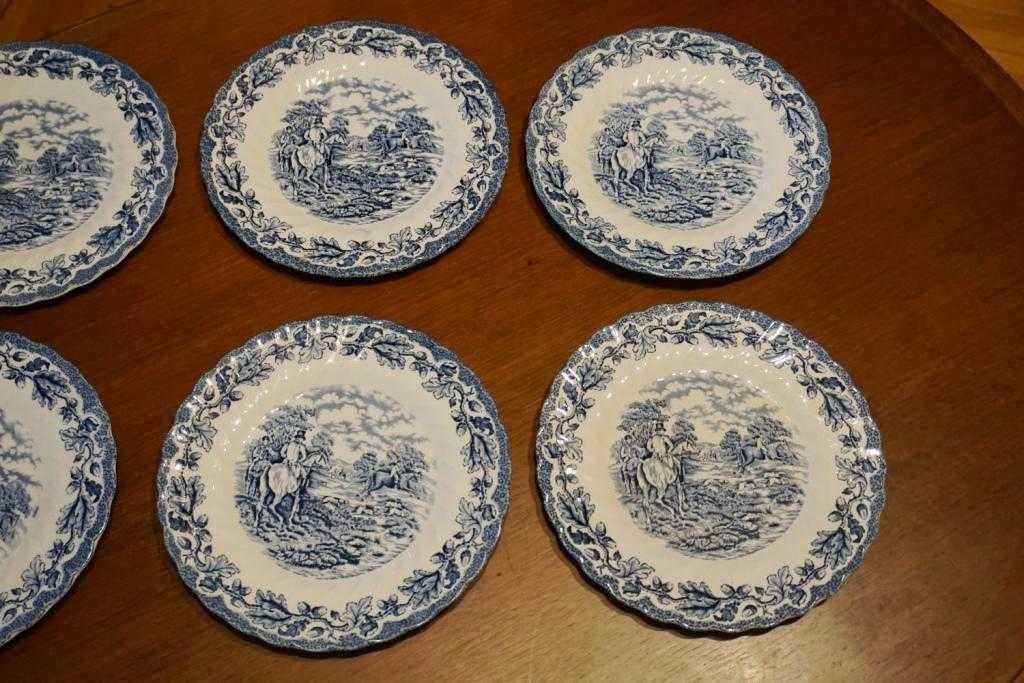 Farfurii portelan englezesc Staffordshire Myotts scene de vanatoare 6