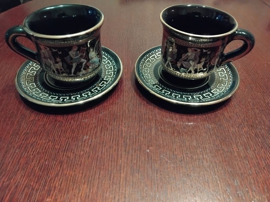 Гръцки чаши за кафе/чай с рисунки, 6 бр.