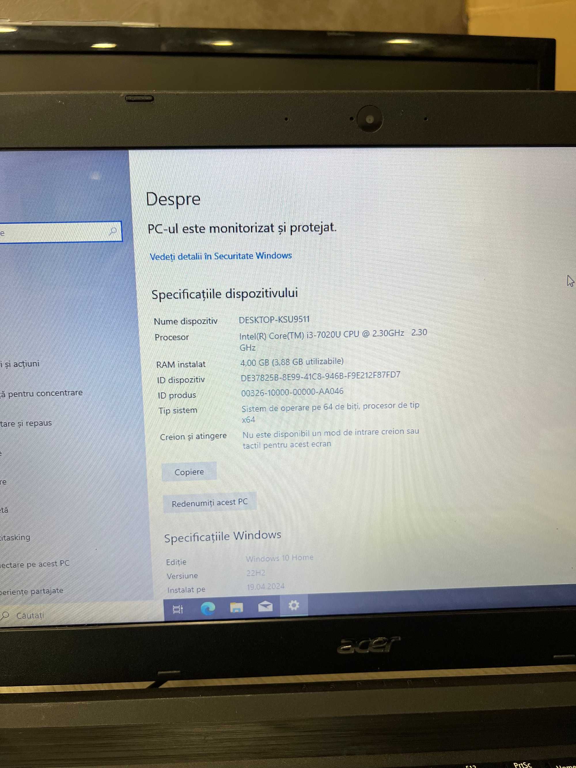 Laptop Acer Aspire 3 A315-53-30GC,1TB HDD/4GB RAM,Intel Core i3-7020U!