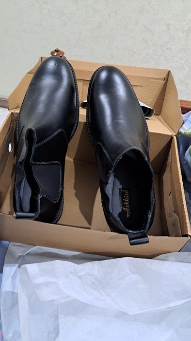 Ботинки мужские из натуральной кожи большого размера