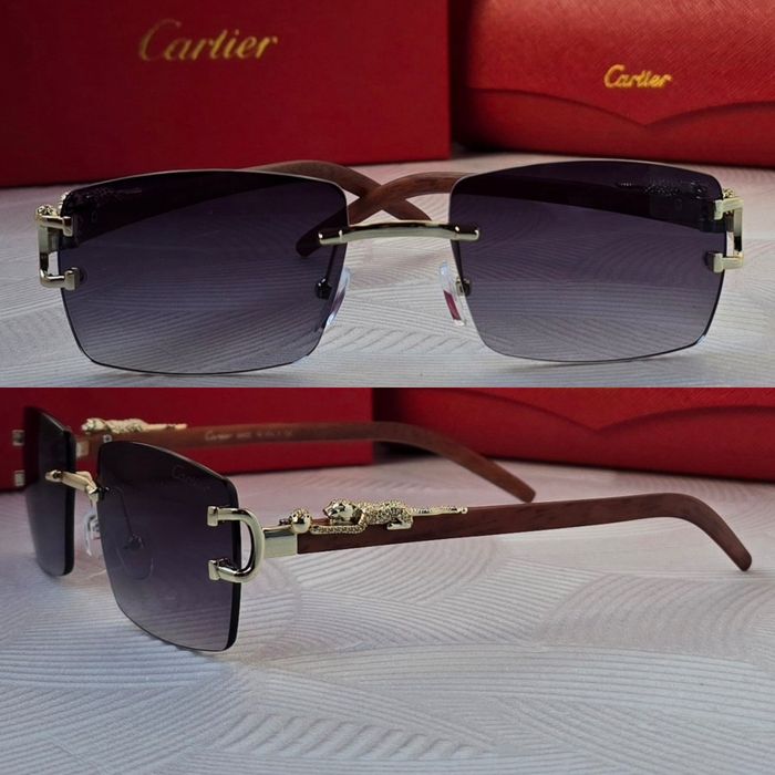 Мъжки слънчеви очила дървени дръжки с пантера 5 цвята