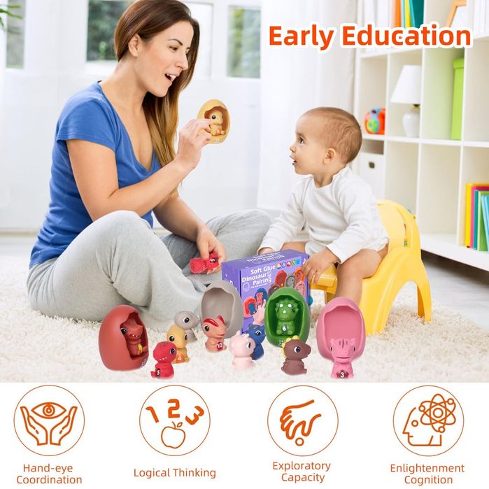 Jucărie educativă cu Dinozauri Montessori Livrare Gratuită