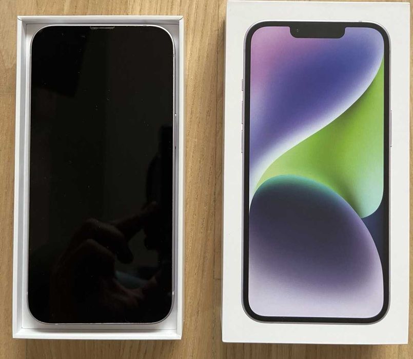Iphone 14 256 GB лилав в перфектно състояние с оригинална фактура