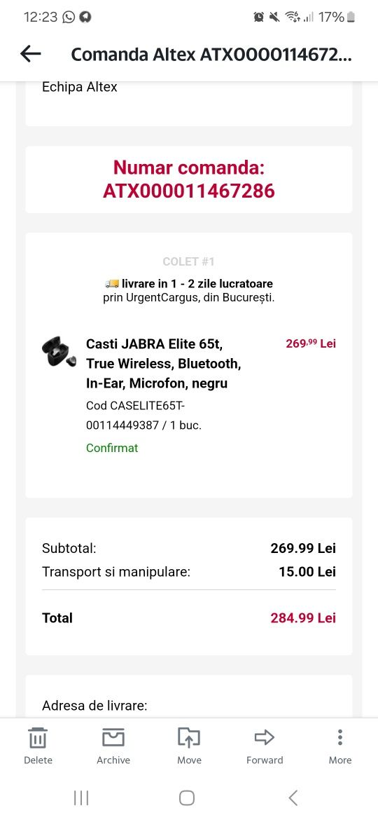 Casti wireless bluetooth jabra elite 65t