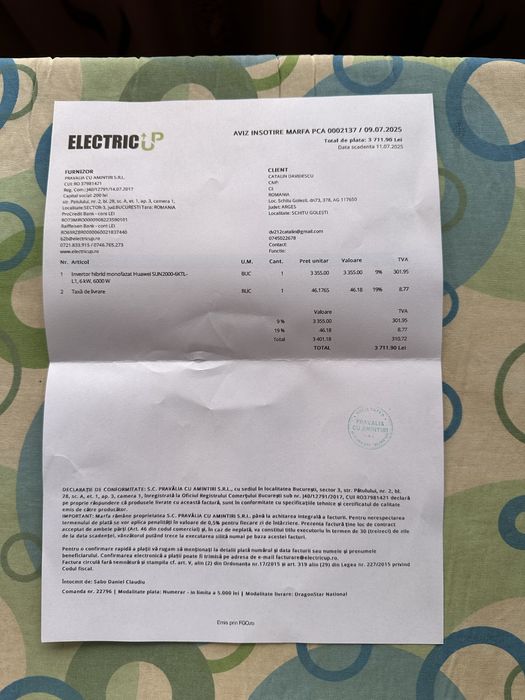Invertor Huawei SUN2000 6KTL-L1 (6KW) Monofazat