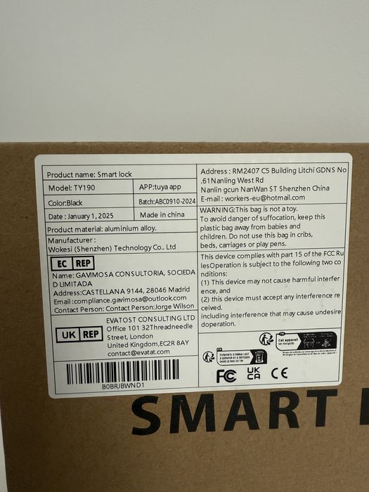 Smart Lock - TY190 - Incuietoare digitala