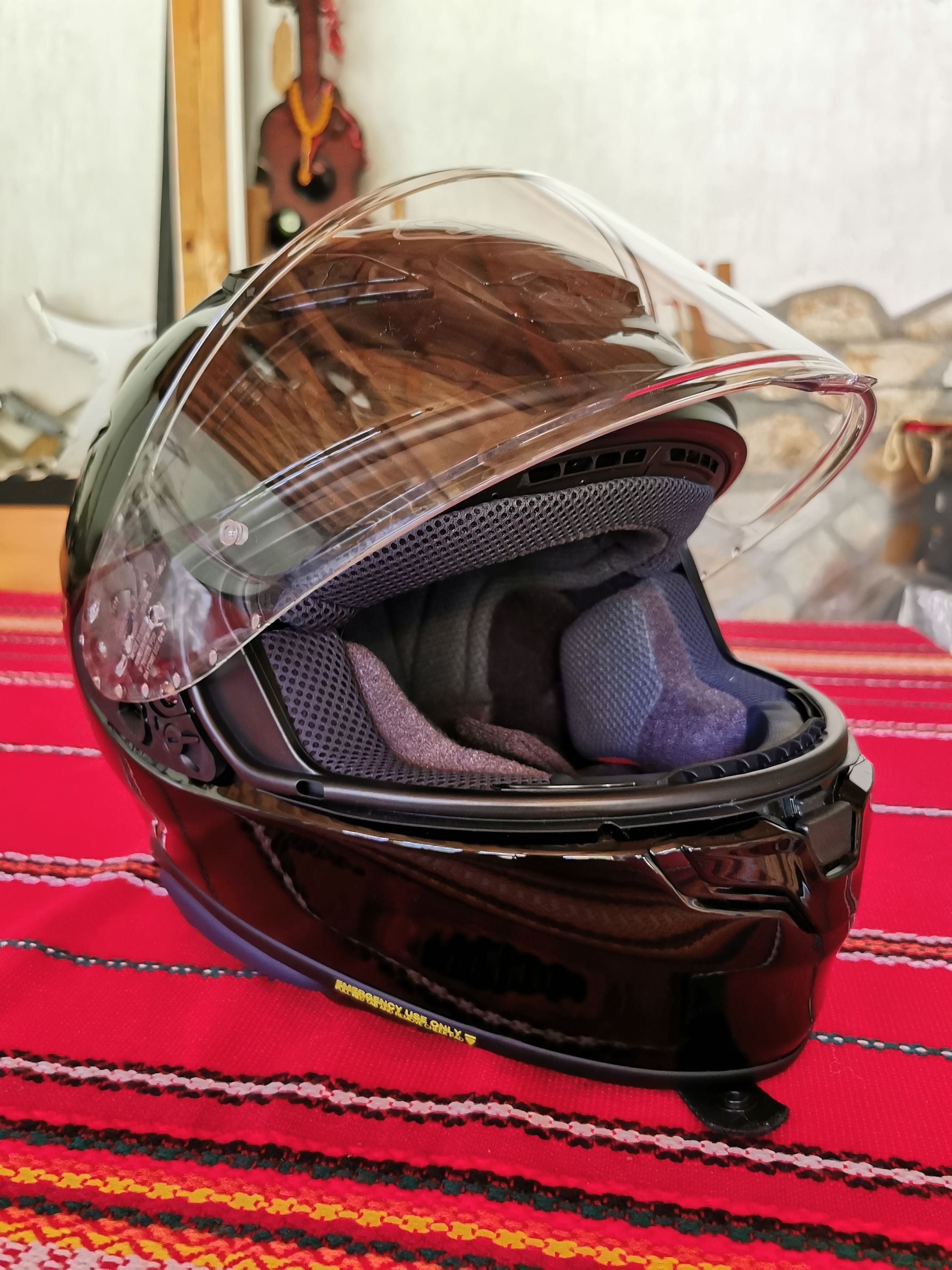 Нова каска Shoei NXR2 размер S черен гланц