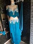 Costum belly dance albastru, nou.
