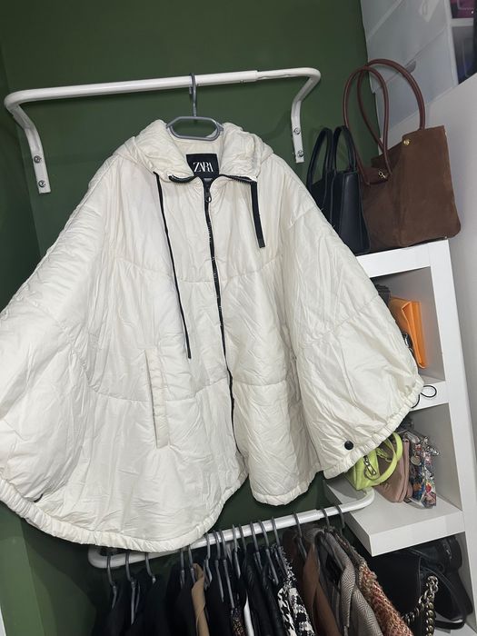 Зимно шушляк пончо Zara, бяло Размер С, М