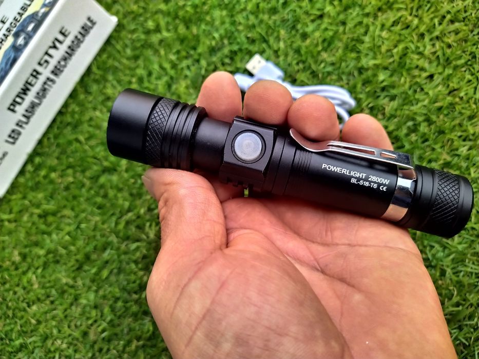 Lanterna cu lupa Powerlight T6 incarcare prin cablu USB Cu Acumulator