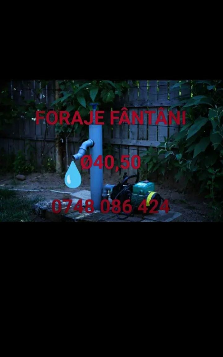 Foraje fântâni!!