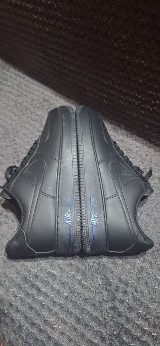 Adidasi Nike Air Force 1 black metalic blue custom