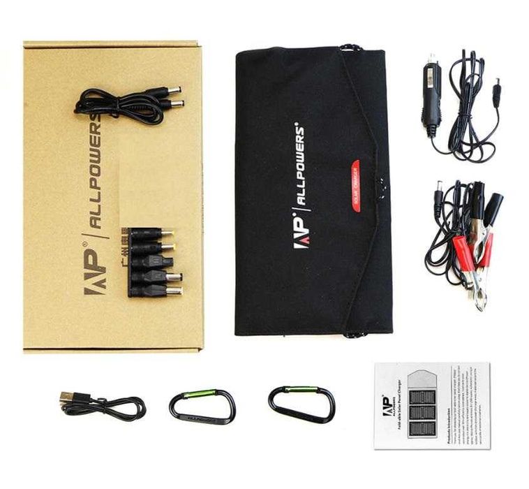 ALLPOWERS™ 18V 21W Сгъваем Соларен Панел 3х SUNPOWER® Слънчев Комплект