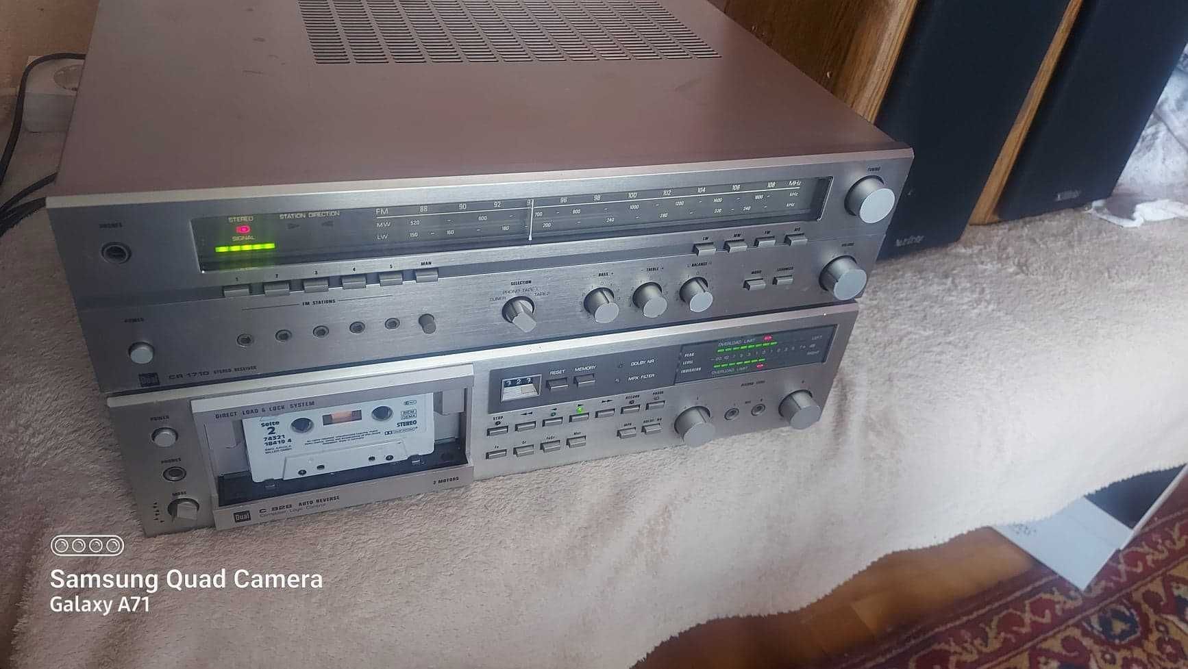 Dual CR-1710 amplituner + Dual 828 stereo cassette deck autoreverse