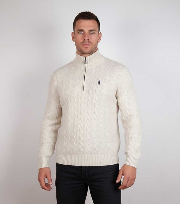 Polo Ralph Lauren Cable-Knit Zip - Оригинален мъжки пуловер с кашмир L
