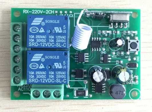 Comutator wireless cu telecomanda 220V 2 canale automatizari porti