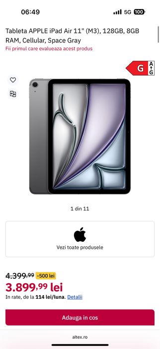 Apple iPad Air 11 ( M3 ) space gray 128GB Cellular • NOI / SIGILATE •