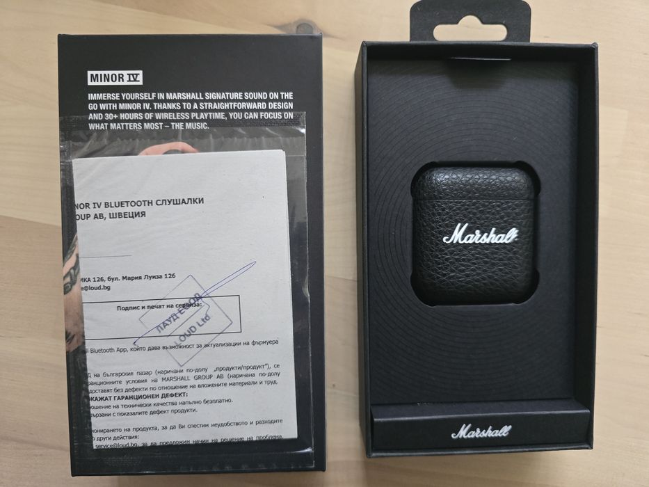 Безжични слушалки Marshall - Minor IV, TWS, черни