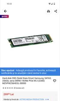 Hard-disk SSD (Solid State Drive) Samsung, SATA3, 256Gb, seria SM961 N