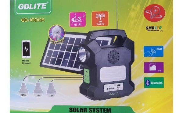 Kit panou solar pentru camping cu 3 becuri, USB, Radio, MP3