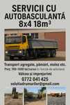 Servici transport cu camion basculabil 8x4 -18m3 Nisip, Pietris,Pamant