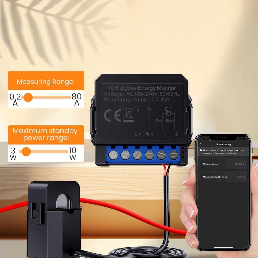 AVATTO ZWPM16 Zigbee двуканален модул за енергиен мониторинг