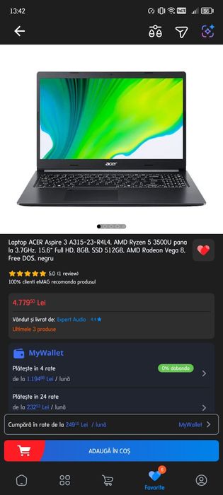 Vând sau Schimb laptop Acer Aspire 3