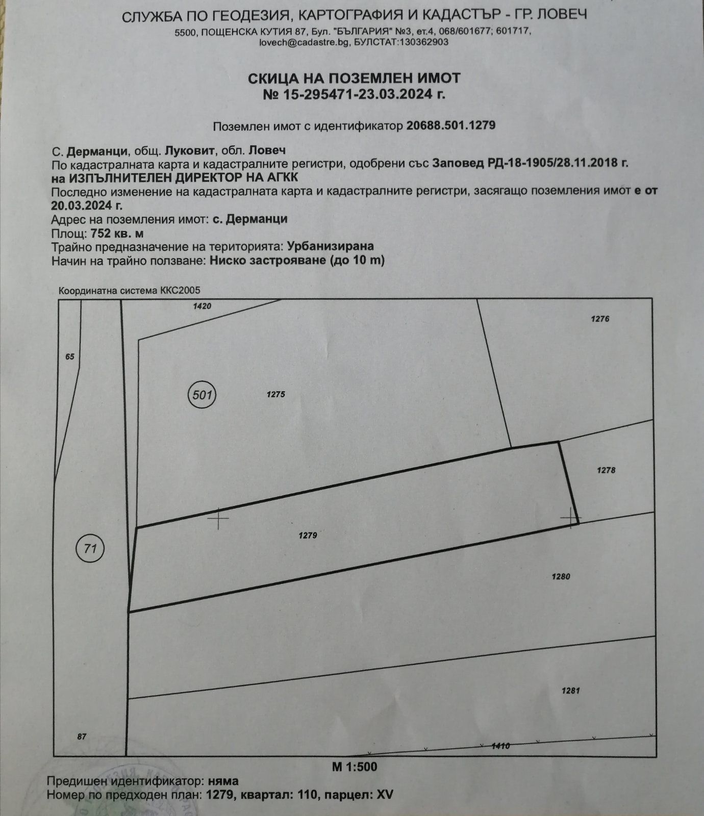 Продавам парцел в регулация