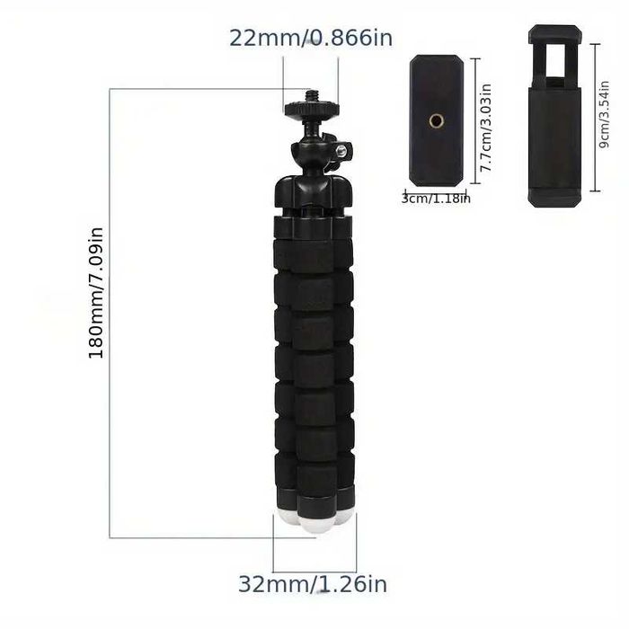 Trepied tripod + suport telefon, camera ultra portabil, reglabil