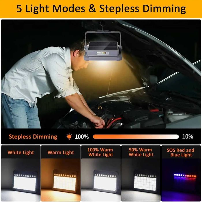 LED работна лампа 100W преносима